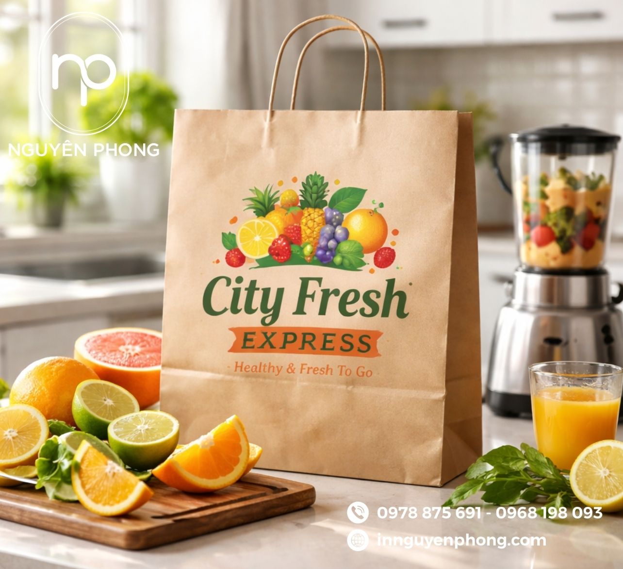 Mẫu túi kraft in hình đẹp 